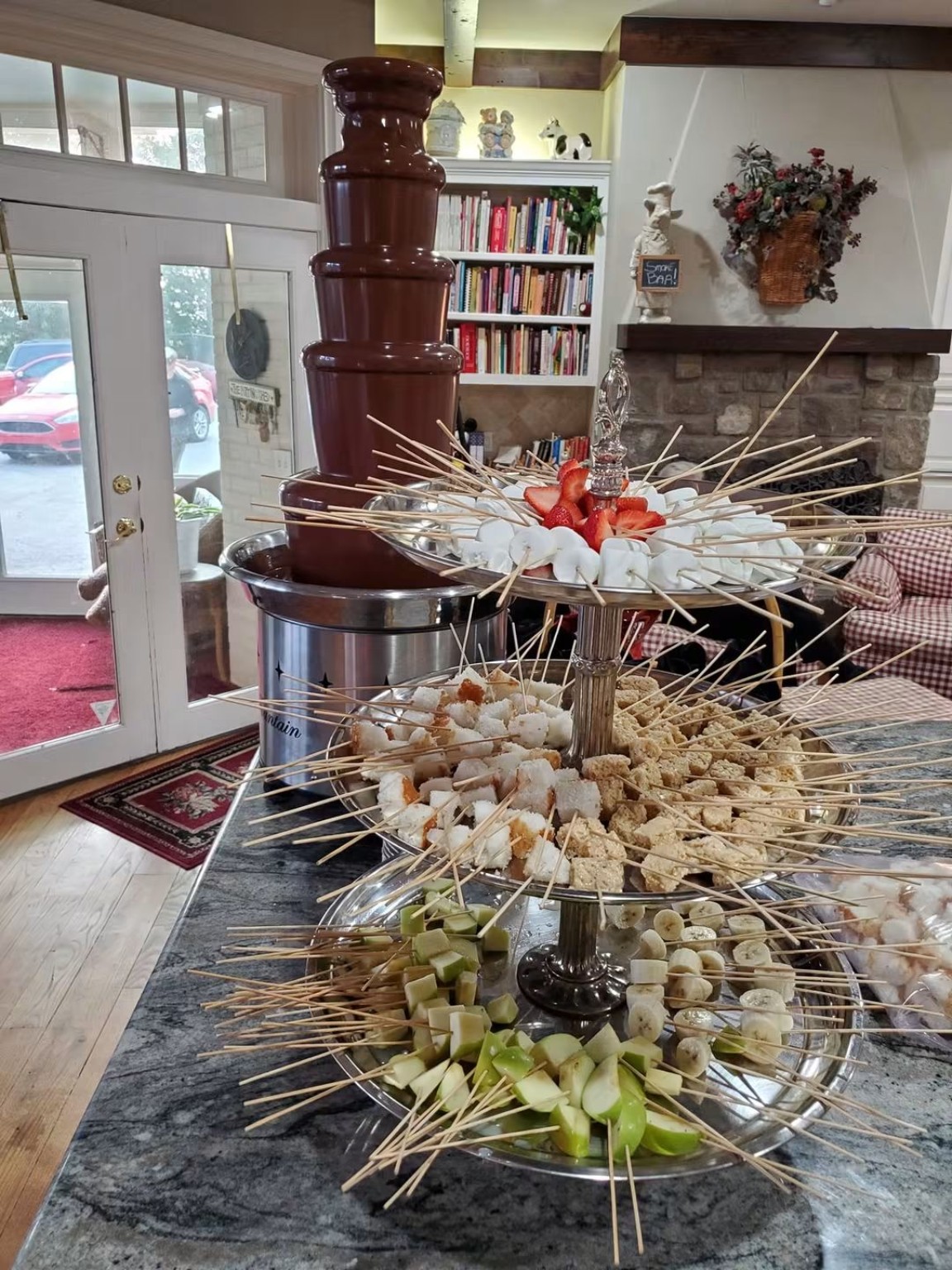 Layered charcuterie and grazing display