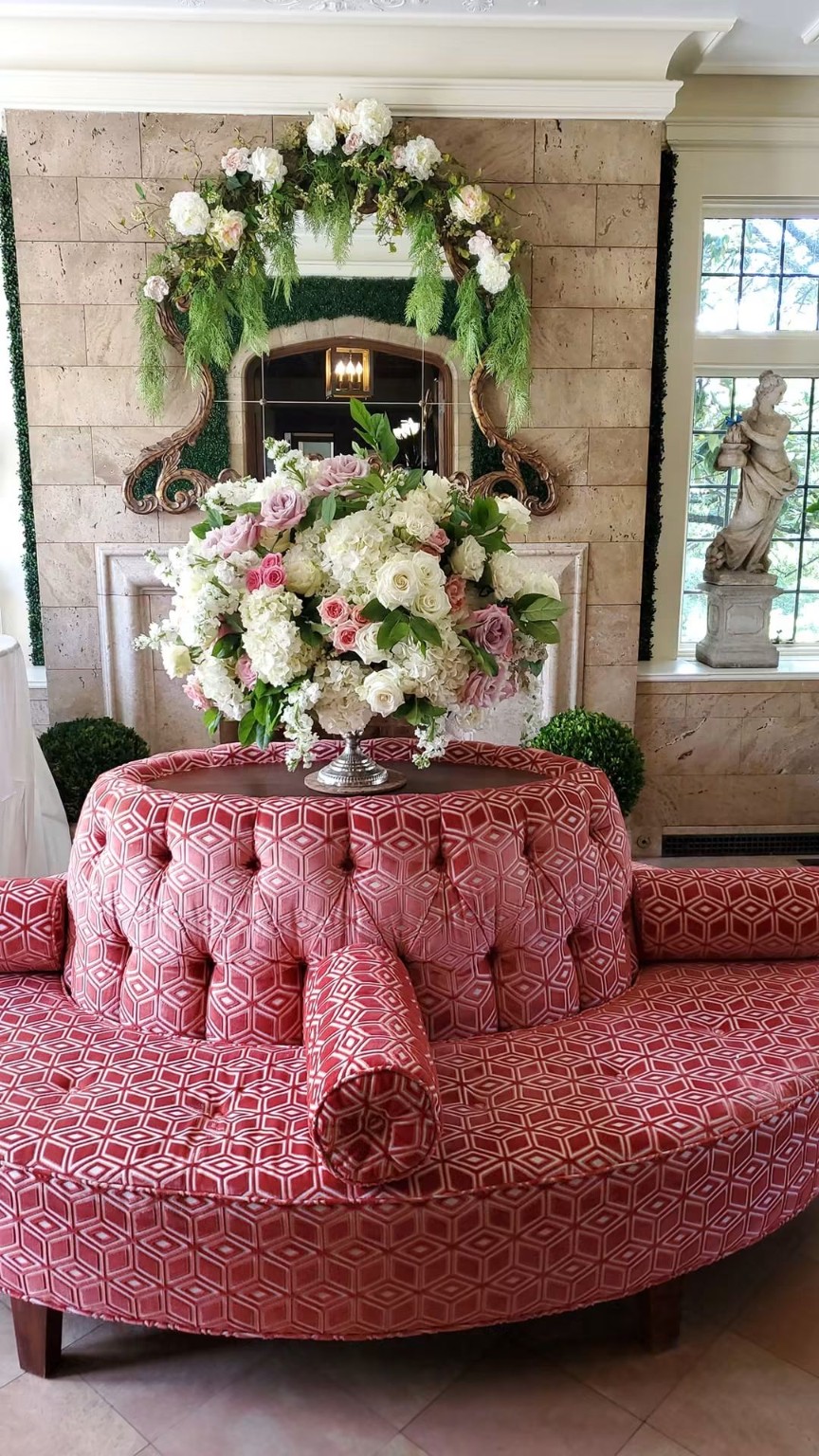 Celebration cake decorated with flowers