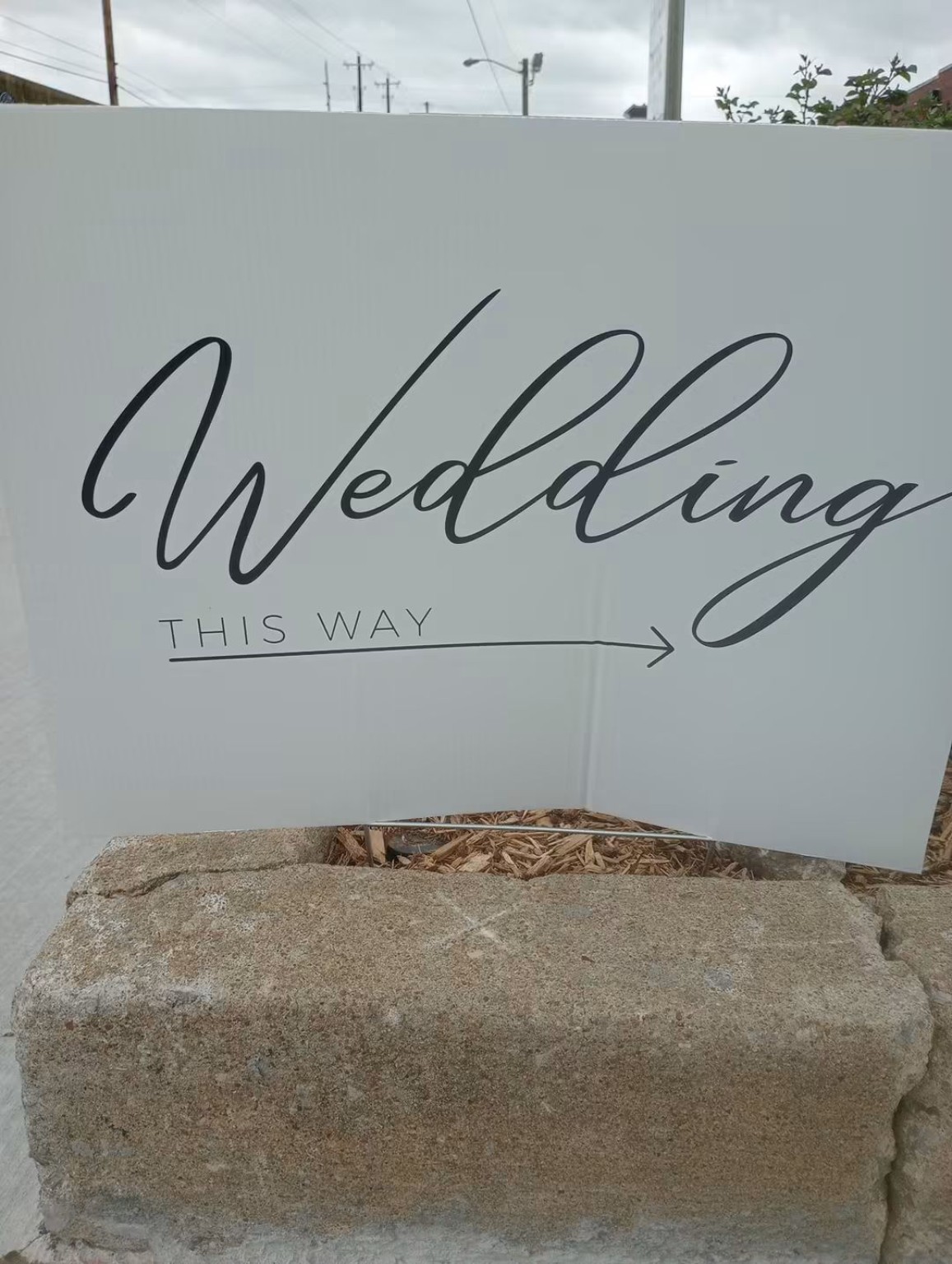 Wedding sign directing guests