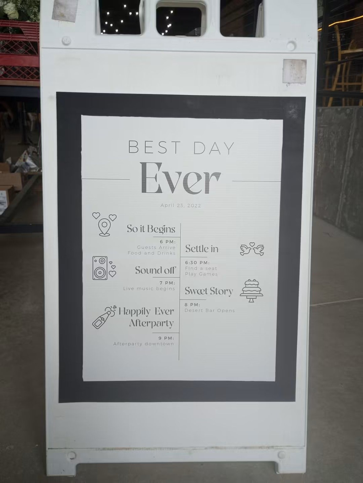 Best day ever wedding sign
